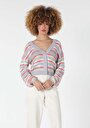 thumb-Afficher les détails de Cardigan Tricot Multicolou Regular Fit Femme