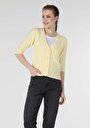 thumb-Afficher les détails de Cardigan Tricot Jaune Slim Fit Femme