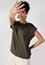 thumb-Afficher les détails de T-shirt À Manches Courtes Kaki Regular Fit  Femme
