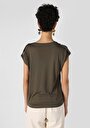 thumb-Afficher les détails de T-shirt À Manches Courtes Kaki Regular Fit  Femme