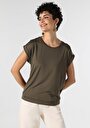 thumb-Afficher les détails de T-shirt À Manches Courtes Kaki Regular Fit  Femme