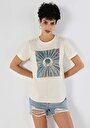 thumb-Afficher les détails de T-shirt À Manches Courtes Ecru Regular Fit  Femme