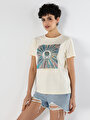 thumb-Afficher les détails de T-shirt À Manches Courtes Ecru Regular Fit  Femme