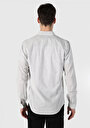 thumb-Afficher les détails de Chemise À Manches Longues Gris Slim Fit Rayé Oxford Homme
