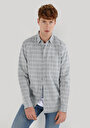 thumb-Afficher les détails de Chemise À Manches Longues Gris Comfort Fit Rayé Ratière Homme