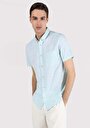 thumb-Afficher les détails de Chemise À Manches Courtes Vert Droit Slim Fit Homme