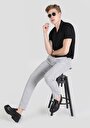 thumb-Afficher les détails de Pantalon Gris Düz Paça Medium Rise En  Regular Fit Homme