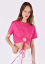 thumb-Afficher les détails de T-shirt À Manches Courtes Rose Slim Fit  Femme