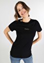 thumb-Afficher les détails de T-shirt À Manches Courtes Noir Regular Fit Imprimé Femme