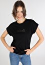 thumb-Afficher les détails de T-shirt À Manches Courtes Noir Regular Fit Imprimé Femme