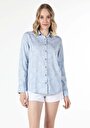 thumb-Afficher les détails de Chemise À Manches Longues Bleu Regular Fit   Femme