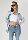 thumb-Afficher les détails de Chemise À Manches Longues Bleu Relaxed Fit   Femme