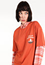 thumb-Afficher les détails de T-shirt À Manches Courtes Orange Regular Fit  Femme