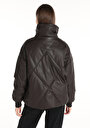 thumb-Afficher les détails de Veste Pu Marron   Regular Fit Femme