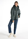 thumb-Afficher les détails de Veste Pu Kaki   Regular Fit Femme