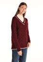 thumb-Afficher les détails de Pull Bordeaux Regular Fit   Femme