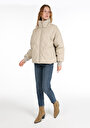 thumb-Afficher les détails de Veste Pu Beige   Regular Fit Femme