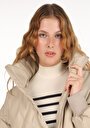 thumb-Afficher les détails de Veste Pu Beige   Regular Fit Femme