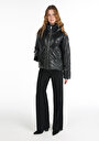 thumb-Afficher les détails de Veste Pu Noir   Regular Fit Femme