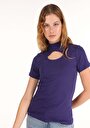thumb-Afficher les détails de T-shirt À Manches Courtes Violet Slim Fit  Femme