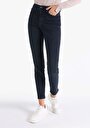 thumb-Afficher les détails de 703 Carla Pantalon Bleu Foncé Straight Leg Medium Rise En  Slim Fit Femme