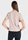 thumb-Afficher les détails de T-shirt À Manches Courtes Beige Regular Fit  Femme