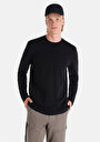 thumb-Afficher les détails de T-shirt À Manches Longues Noir Regular Fit  Homme