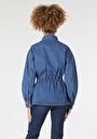 thumb-Afficher les détails de Veste De Blazer Bleu Oversize Fit   Femme
