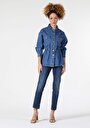 thumb-Afficher les détails de Veste De Blazer Bleu Oversize Fit   Femme