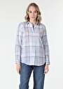 thumb-Afficher les détails de Chemise À Manches Longues Bleu Regular Fit   Femme