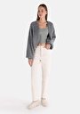 thumb-Afficher les détails de Cardigan Tricot Gris Regular Fit Femme