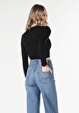 thumb-Afficher les détails de T-shirt À Manches Longues Noir Slim Fit  Femme