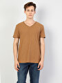 thumb-Afficher les détails de T-shirt À Manches Courtes Marron Classic Fit  Homme