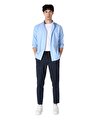 thumb-Afficher les détails de Chemise À Manches Longues Bleu Slim Fit   Homme