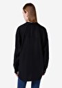 thumb-Afficher les détails de Chemise À Manches Longues Noir Relaxed Fit Droit Sergé Femme