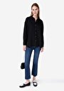 thumb-Afficher les détails de Chemise À Manches Longues Noir Relaxed Fit Droit Sergé Femme