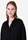 thumb-Afficher les détails de Chemise À Manches Longues Noir Relaxed Fit Droit Sergé Femme
