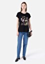 thumb-Afficher les détails de T-shirt À Manches Courtes Noir Regular Fit Imprimé Femme