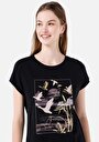 thumb-Afficher les détails de T-shirt À Manches Courtes Noir Regular Fit Imprimé Femme