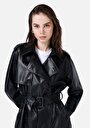 thumb-Afficher les détails de Veste Pu Noir   Regular Fit Femme