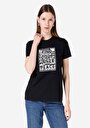 thumb-Afficher les détails de T-shirt À Manches Courtes Noir Regular Fit Imprimé Femme