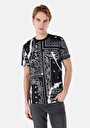 thumb-Afficher les détails de T-shirt À Manches Courtes Noir Regular Fit Imprimé Homme