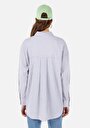 thumb-Afficher les détails de Chemise À Manches Longues Bleu Relaxed Fit Plaid Uni Femme
