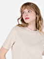 thumb-Afficher les détails de T-shirt À Manches Courtes Beige Regular Fit  Femme