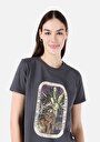 thumb-Afficher les détails de T-shirt À Manches Courtes Anthracite Regular Fit Imprimé Femme