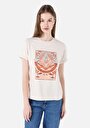 thumb-Afficher les détails de T-shirt À Manches Courtes Ecru Regular Fit Imprimé Femme