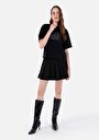 thumb-Afficher les détails de T-shirt À Manches Courtes Noir Regular Fit Imprimé Femme