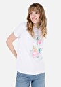 thumb-Afficher les détails de T-shirt À Manches Courtes Blanc Regular Fit Imprimé Femme