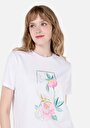 thumb-Afficher les détails de T-shirt À Manches Courtes Blanc Regular Fit Imprimé Femme