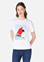 thumb-Afficher les détails de T-shirt À Manches Courtes Blanc Regular Fit Imprimé Femme